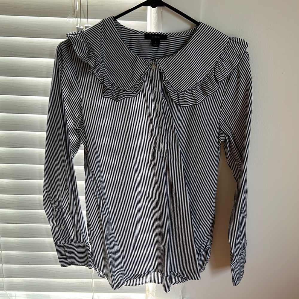 J. Crew striped button down with oversized collar